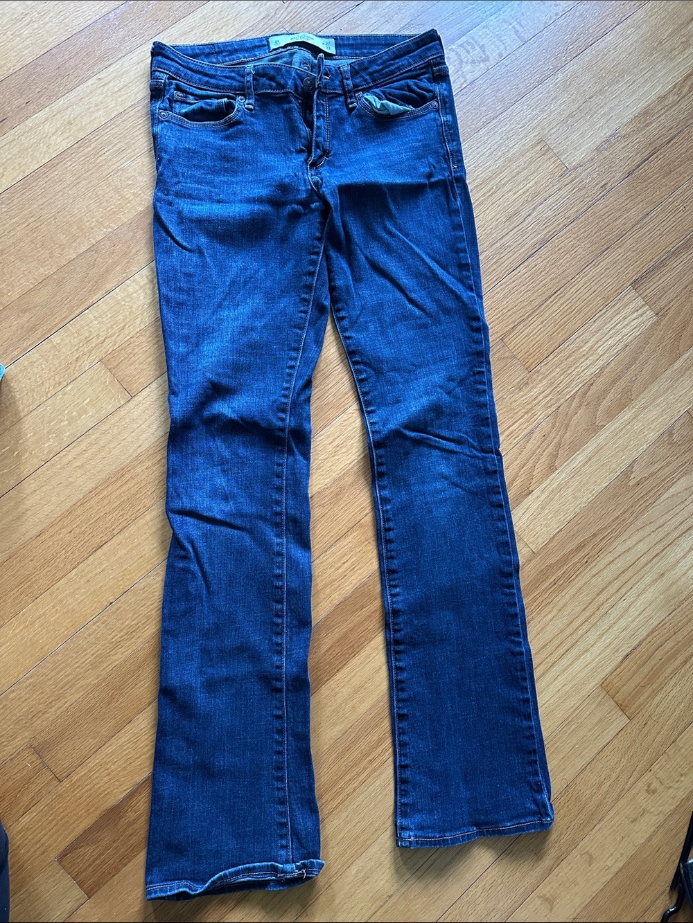 Abercrombie low rise dark bootcut jeans